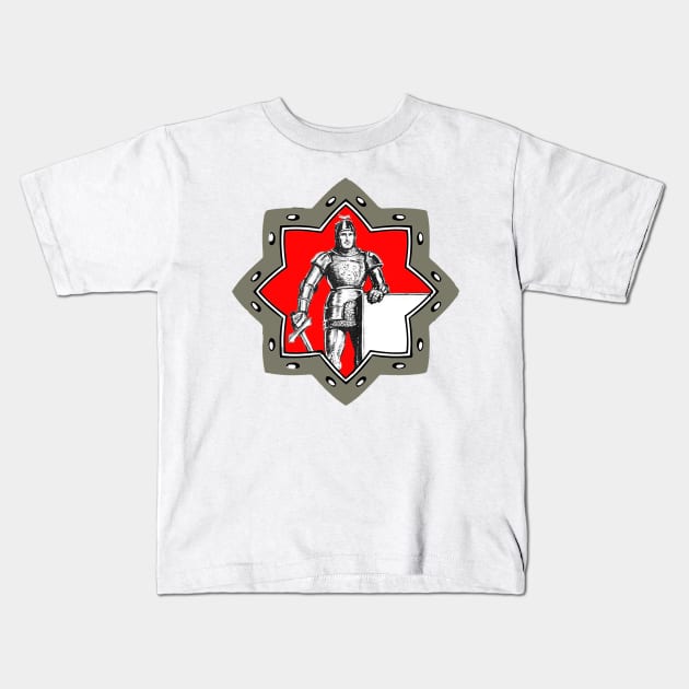 medieval knight in armor Kids T-Shirt by Marccelus